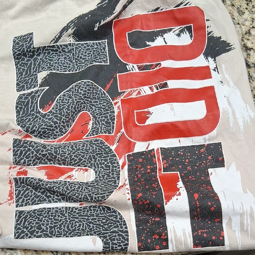 Nike Beige and Red Graphic Tee